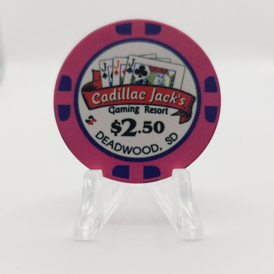 Cadillac Jack's gaming Resort Casino Deadwood South Dakota $2.50 Casino Chip