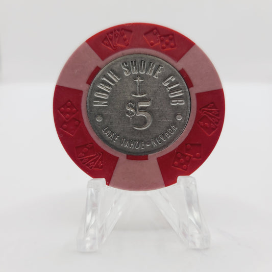 North Shore Club Crystal Bay Nevada Coin Inlay $5 Casino Chip N5390