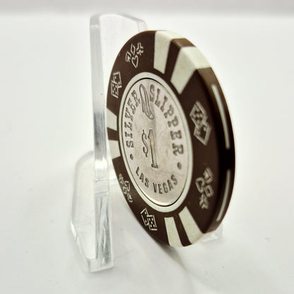 Silver Slipper Casino Las Vegas Nevada 1980's $1 "Coin Inlay" Chip N2182