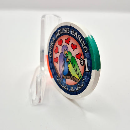 Opera House Casino N. Las Vegas Nevada 2002 'Happy Valentine's Day' LE $1 Casino Chip V9265