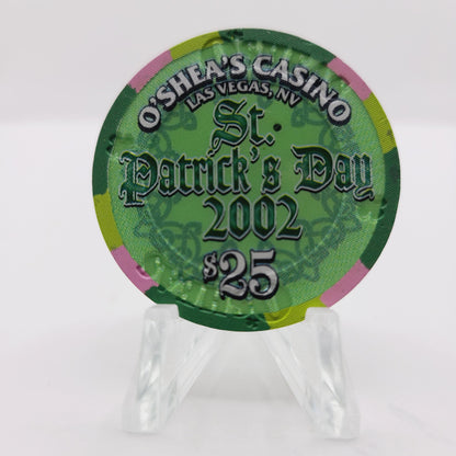 O'Shea's Casino Las Vegas Nevada 2002 "St Patrick's Day" $25 Casino Chip V9321 LTD 100 Serial #084