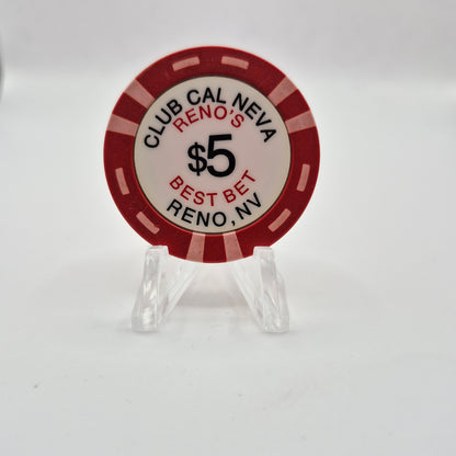 Club Cal-Neva Hotel Casino Reno Nevada 2003 $5 Casino Chip E0272