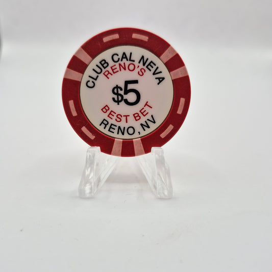 Club Cal-Neva Hotel Casino Reno Nevada 2003 $5 Casino Chip E0272