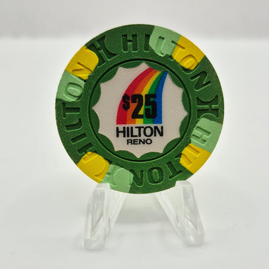 Hilton Hotel Casino Reno Nevada 1980's $25 Casino Chip N4567