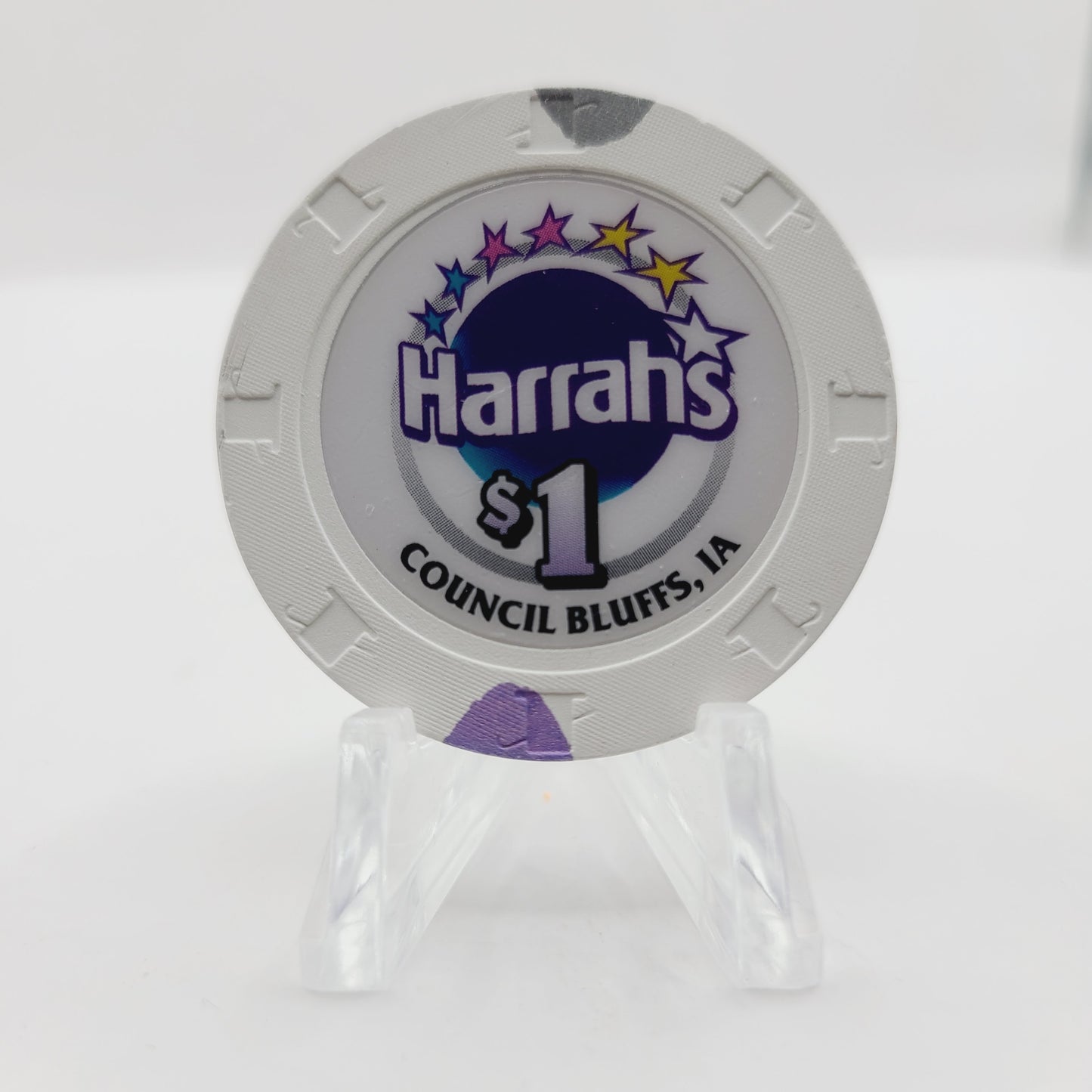 Harrah's Hotel Casino Council Bluffs Iowa $1 Casino Chip