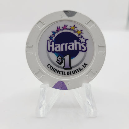Harrah's Hotel Casino Council Bluffs Iowa $1 Casino Chip