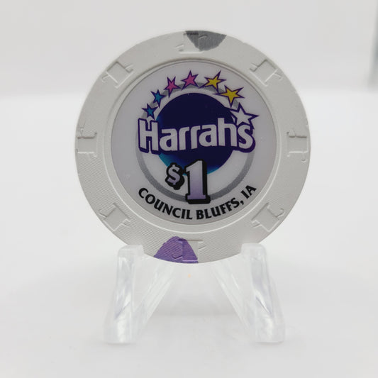 Harrah's Hotel Casino Council Bluffs Iowa $1 Casino Chip