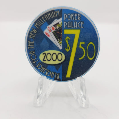 Poker Palace Bingo Casino Las Vegas Nevada 1999 Millennium $7.50 Casino Chip V5303 #337