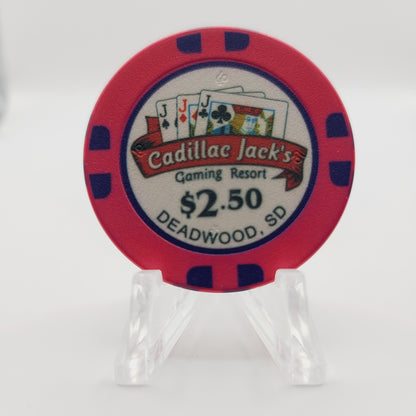 Cadillac Jack's gaming Resort Casino Deadwood South Dakota 2015 $2.50 Casino Chip
