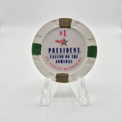 President "Riverboat: Casino St Louis Missouri $1 Casino Chip  *Backup Rack