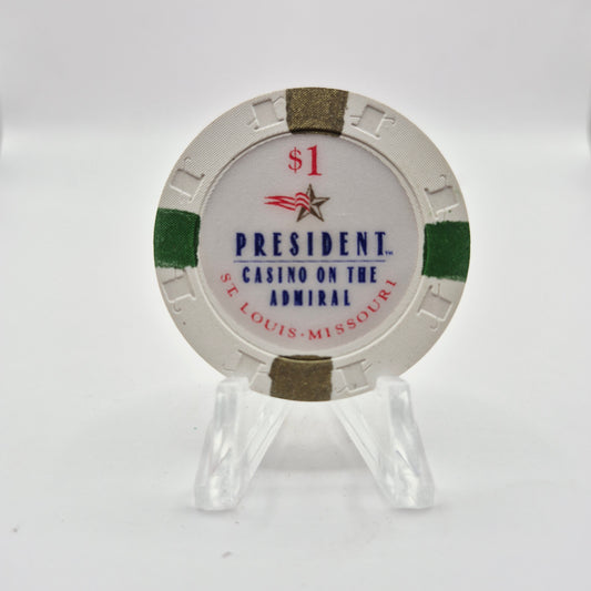 President "Riverboat: Casino St Louis Missouri $1 Casino Chip  *Backup Rack