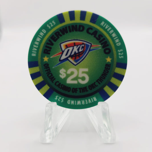 Riverwind Casino Norman Oklahoma "OKC THUNDER" $25 Casino Chip