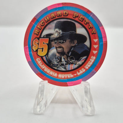 California Hotel Casino Las Vegas Nevada 2001 'Richard Petty' $5 Casino Chip V7058
