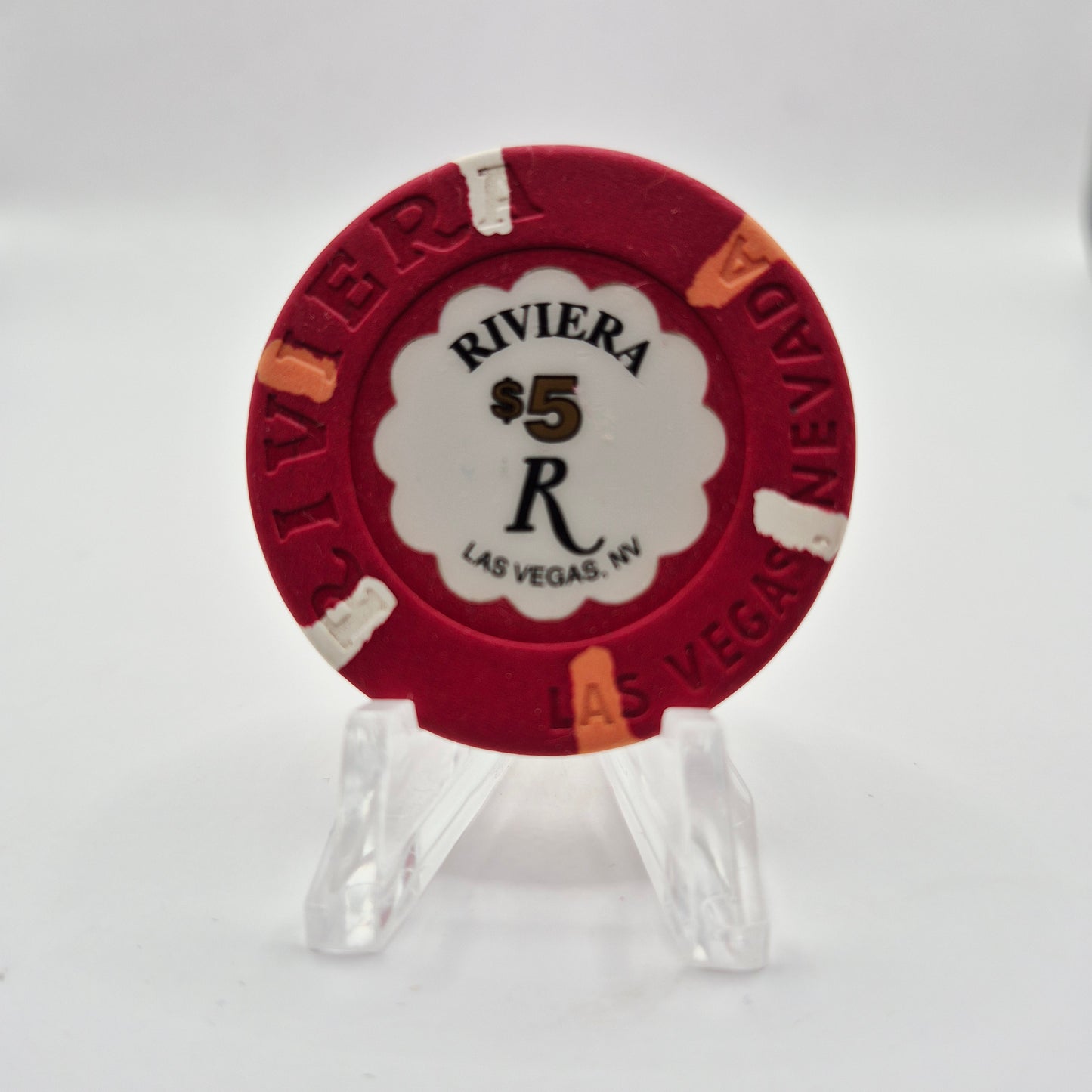 Riviera Hotel Casino Las Vegas Nevada 1998 $5 Casino Chip V1431 *Circulated