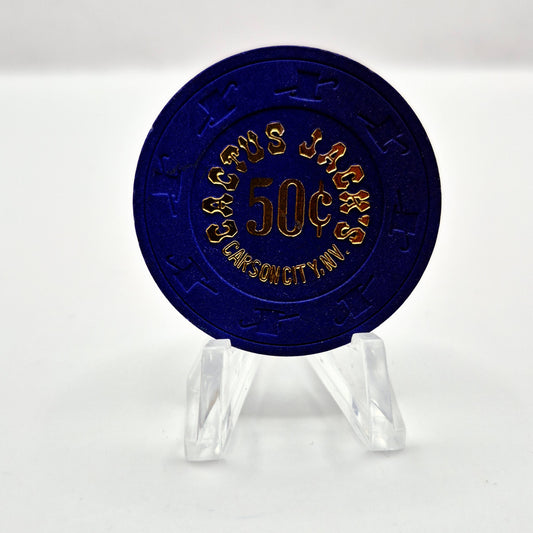 Cactus Jack's Casino Carson City Nevada 1980s $.50 Casino Chip N3000