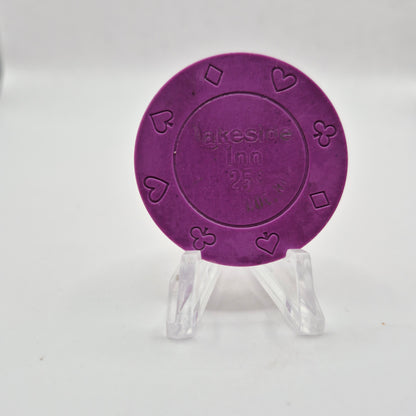 Lakeside Inn and Casino Lake Tahoe Nevada 1990 $.25 Casino Chip N0267