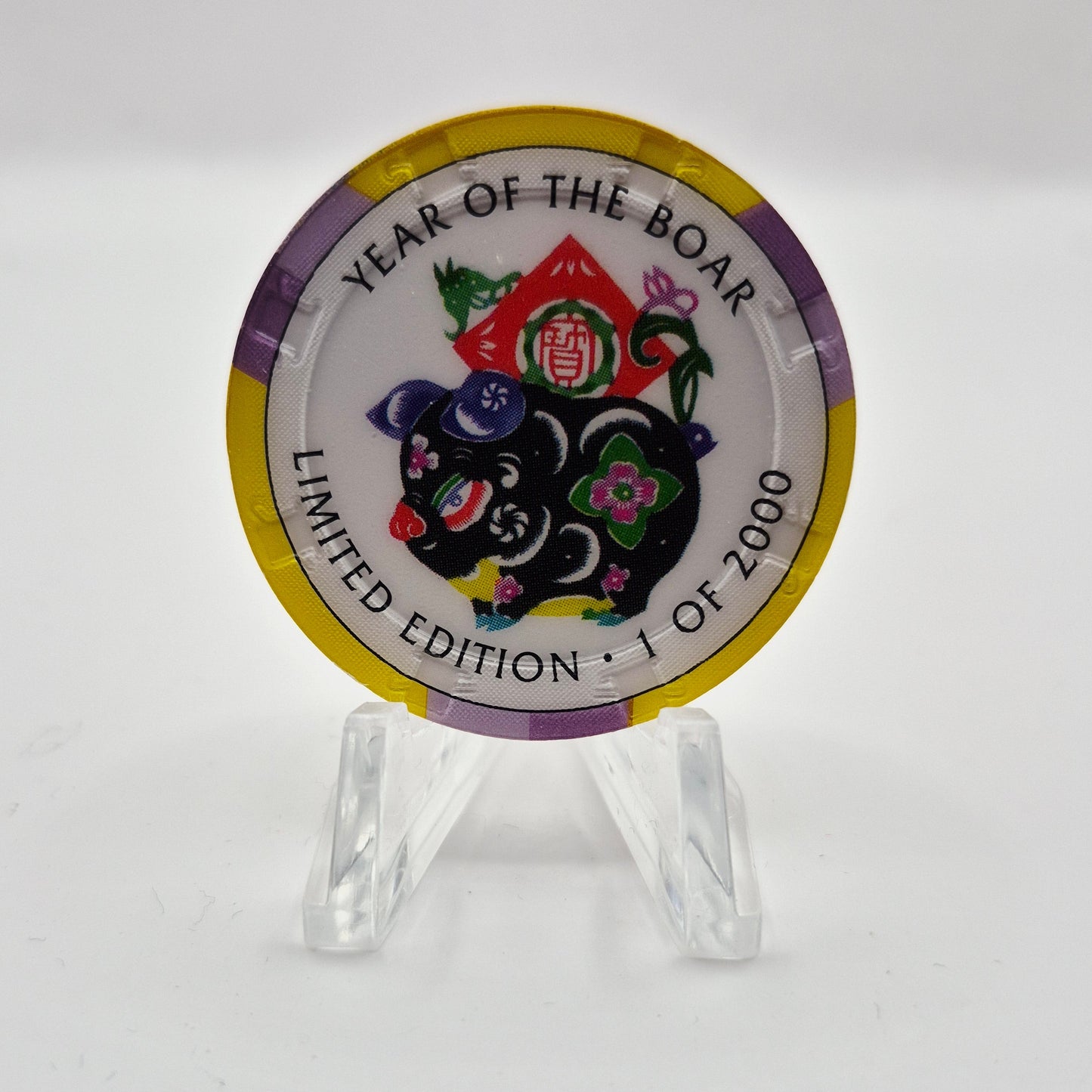 Crystal Park Casino Crystal City California 1996 Grand Opening 'Year of the Boar' $5 Casino Chip