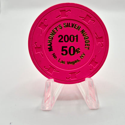 Mahoney's Silver Nugget Las Vegas Nevada 2001 $.50 Casino Chip E2512