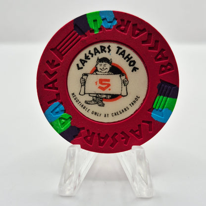 Caesars Tahoe Resort Casino Lake Tahoe Nevada 1980's $5 43 mm Baccarat Casino Chip N4685