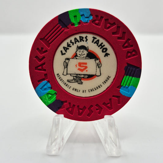 Caesars Tahoe Resort Casino Lake Tahoe Nevada 1980's $5 43 mm Baccarat Casino Chip N4685