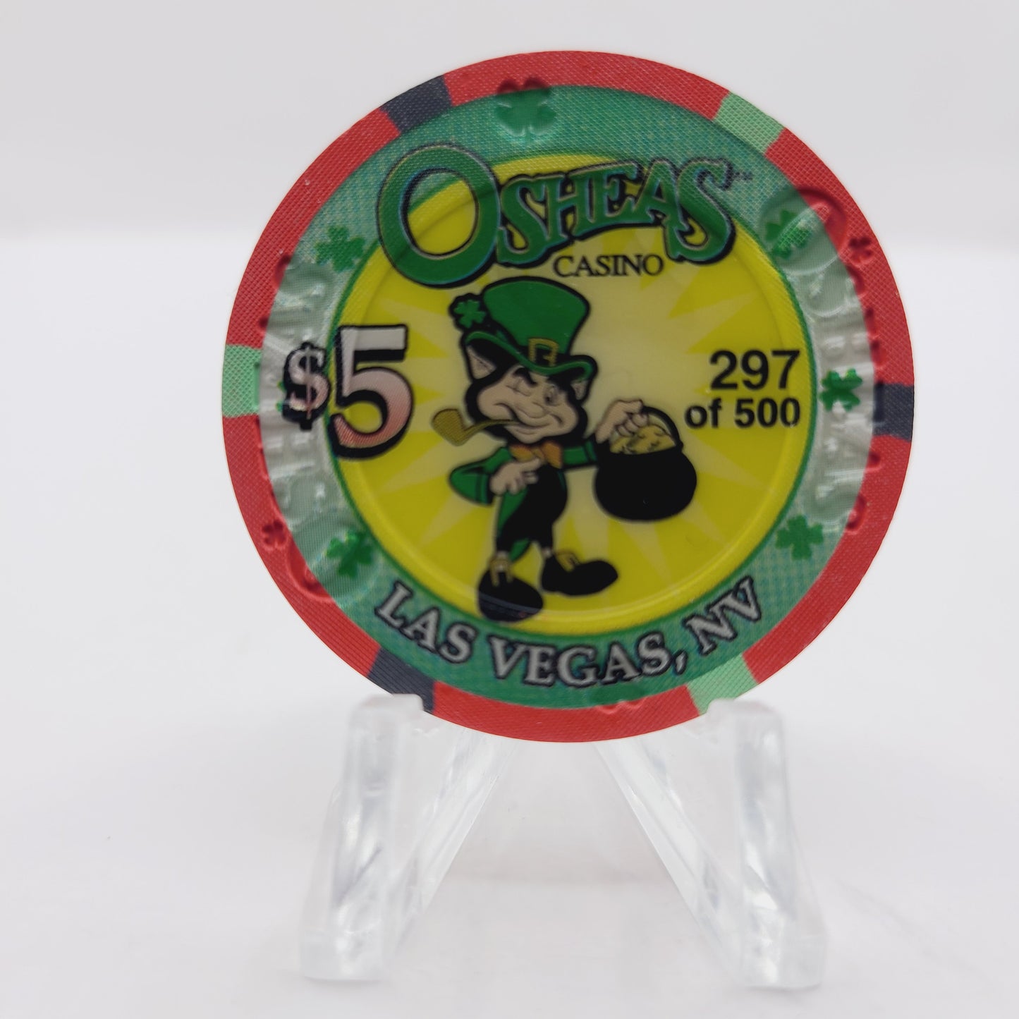 O'Shea's Casino Las Vegas Nevada 2001 "1954 Cadillac" $5 Casino Chip V9311 LTD 500 #297