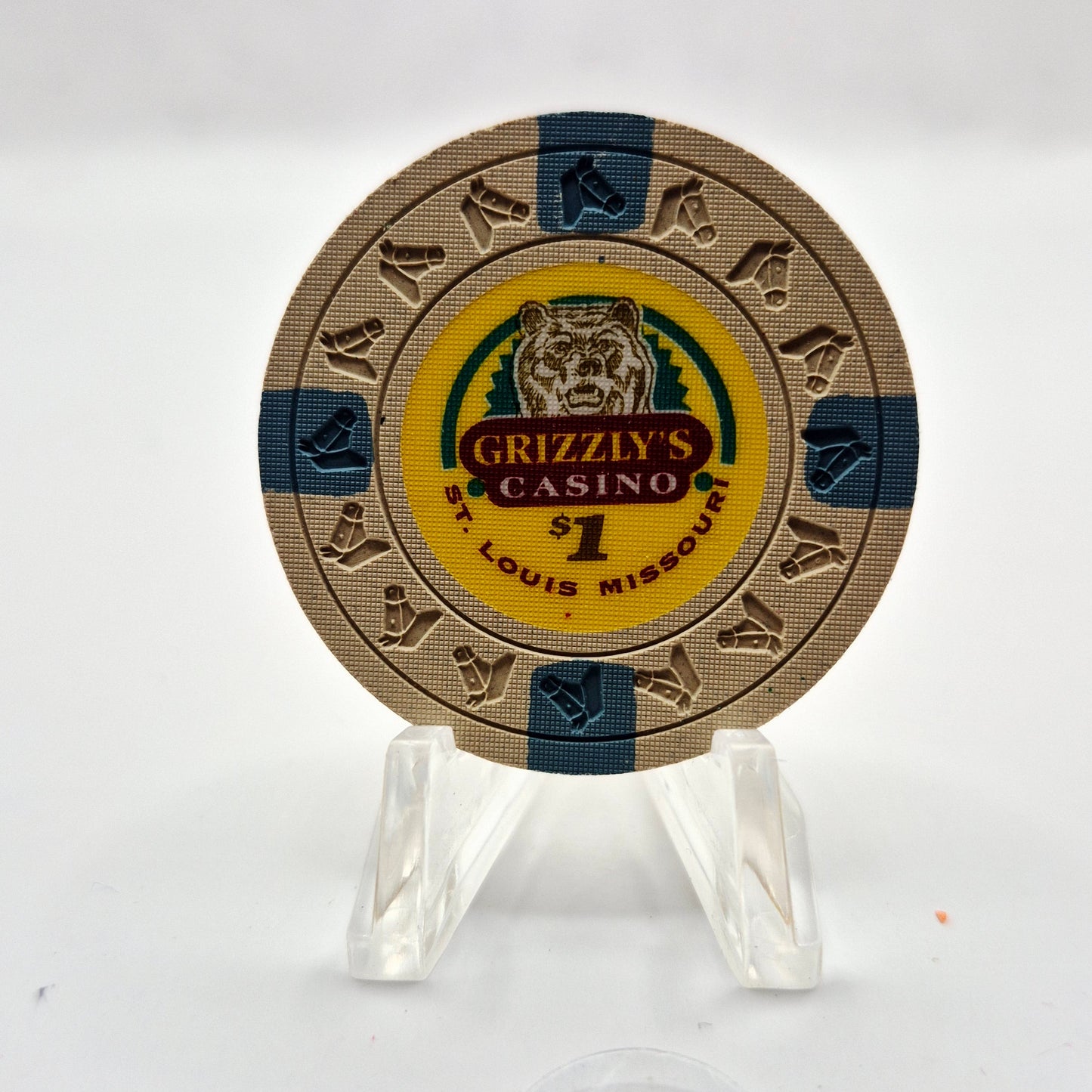 Grizzly's Casino 'Home Poker Set' St Louis Missouri $1 Casino Chip