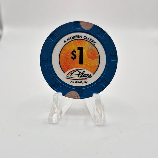Plaza Hotel Casino Las Vegas Nevada 2012 $1 Casino Chip D0411