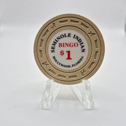 Seminole Indian Bingo Casino Hollywood Florida $1 Casino Chip *UNC