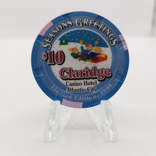 Claridge Hotel Casino Atlantic City New Jersey 1999 $10 Casino Chip