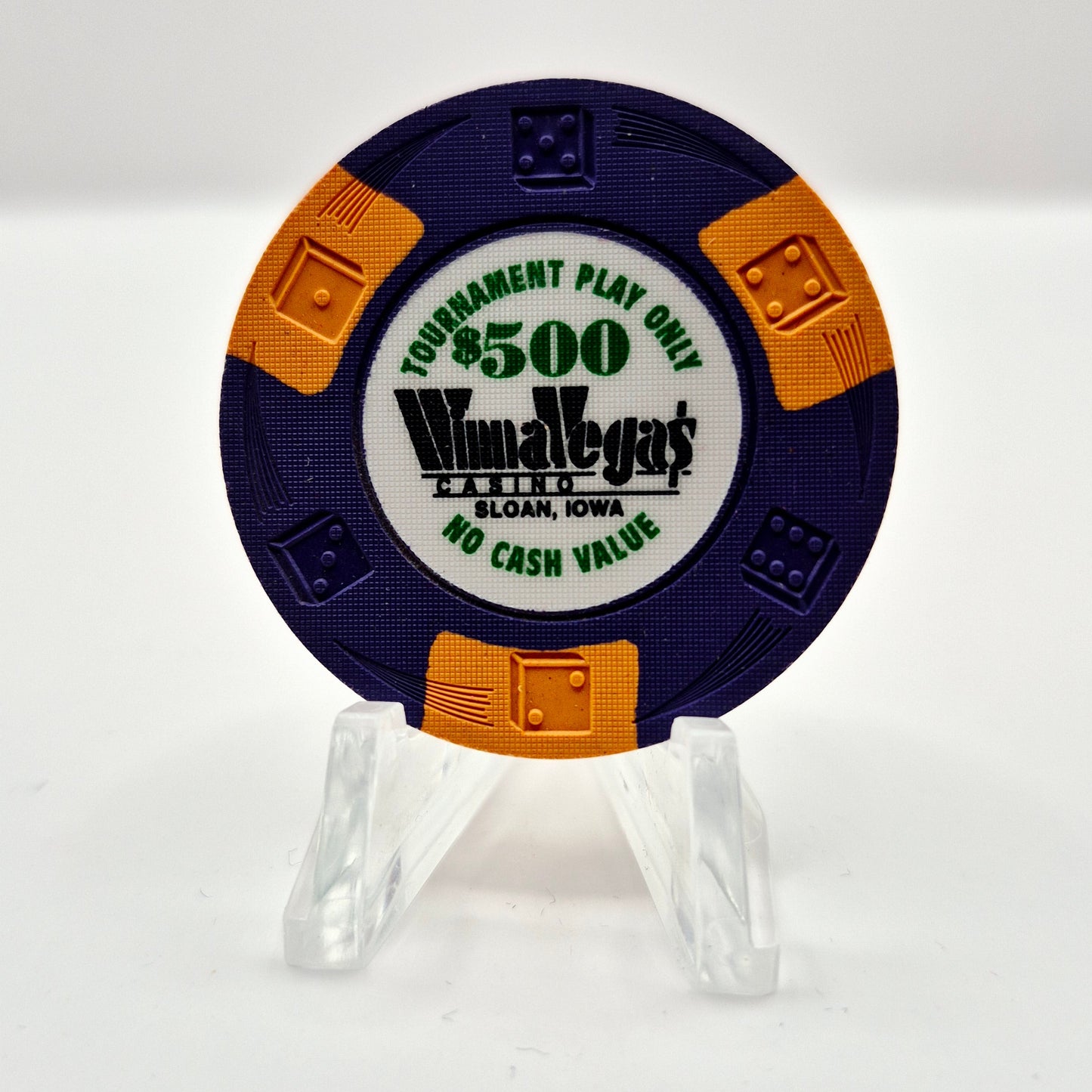 Winna Vegas Resort Casino Sloan Iowa $500 'TOURNAMENT PLAY ONLY' NCV Casino Chip