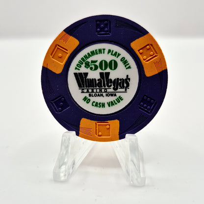 Winna Vegas Resort Casino Sloan Iowa $500 'TOURNAMENT PLAY ONLY' NCV Casino Chip