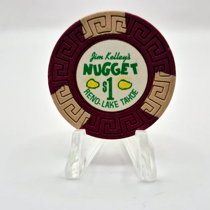 Jim Kelley's Nugget Casino Reno/Tahoe Nevada 1960's $1 Casino Chip N5399