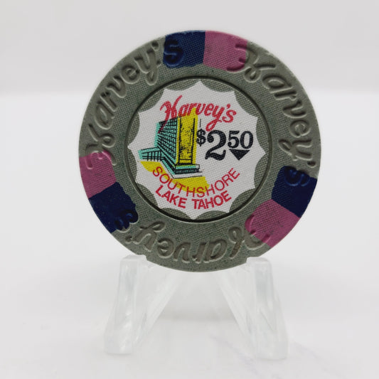 Harvey's "Wagon Wheel" Casino Lake Tahoe Nevada 1974 $2.50 Chip E3309