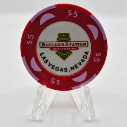 Boulder Station Casino Las Vegas Nevada 1994 $5 Casino Chip N0519