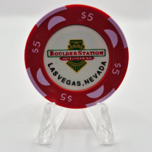 Boulder Station Casino Las Vegas Nevada 1994 $5 Casino Chip N0519