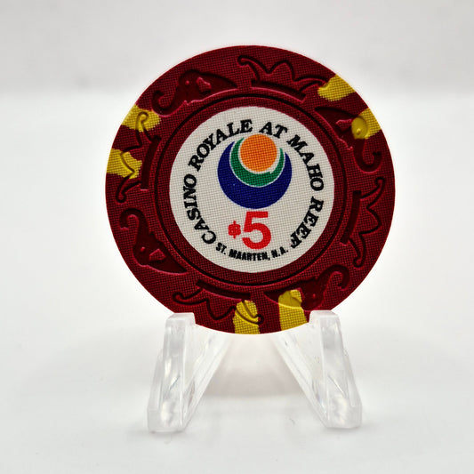 Casino Royale Maho Reef St Maarten $5 Casino Chip CG081589 *SHARP
