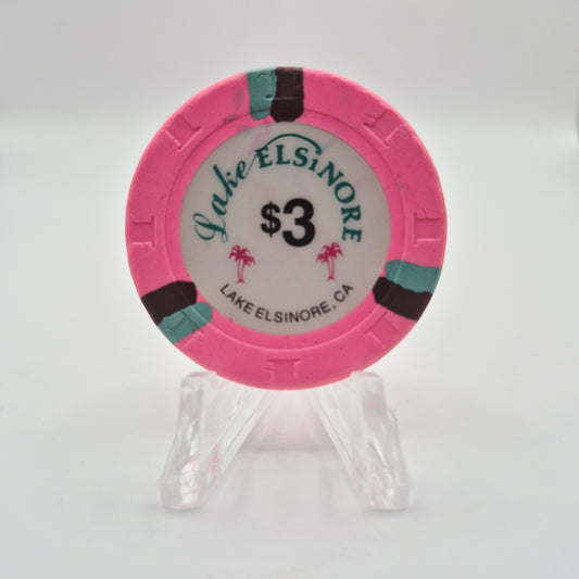 Lake Elsinore Casino Lake Elsinore California $3 Casino Chip *Circulated
