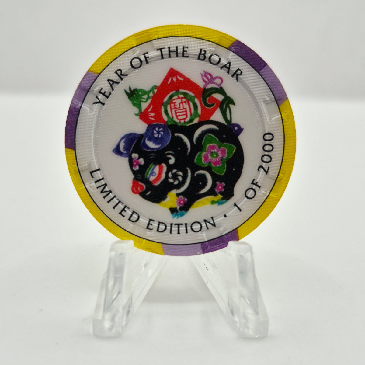 Crystal Park Casino Crystal City California 1996 Grand Opening 'Year of the Boar' $5 Casino Chip