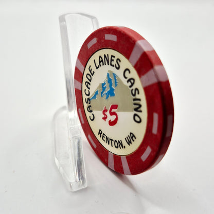 Cascade Lanes Casino Renton Washington $5 Casino Chip