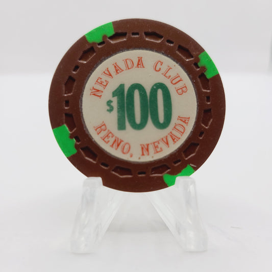Nevada Club Reno Nevada 1968 $100 Casino Chip N5270