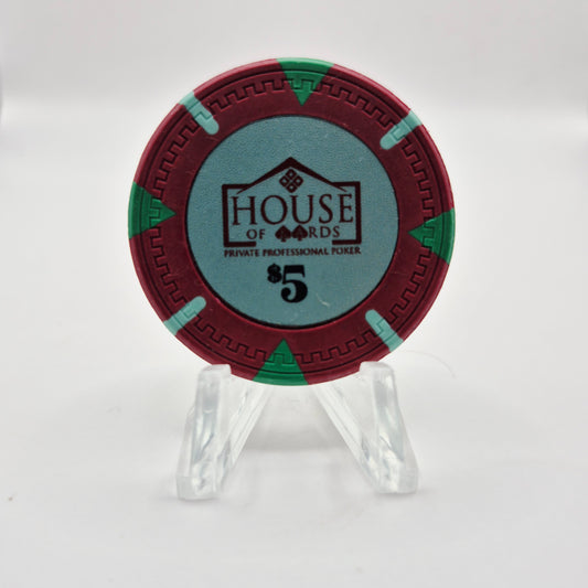 House of Cards Poker Club Beaumont Texas $5 Casino Chip