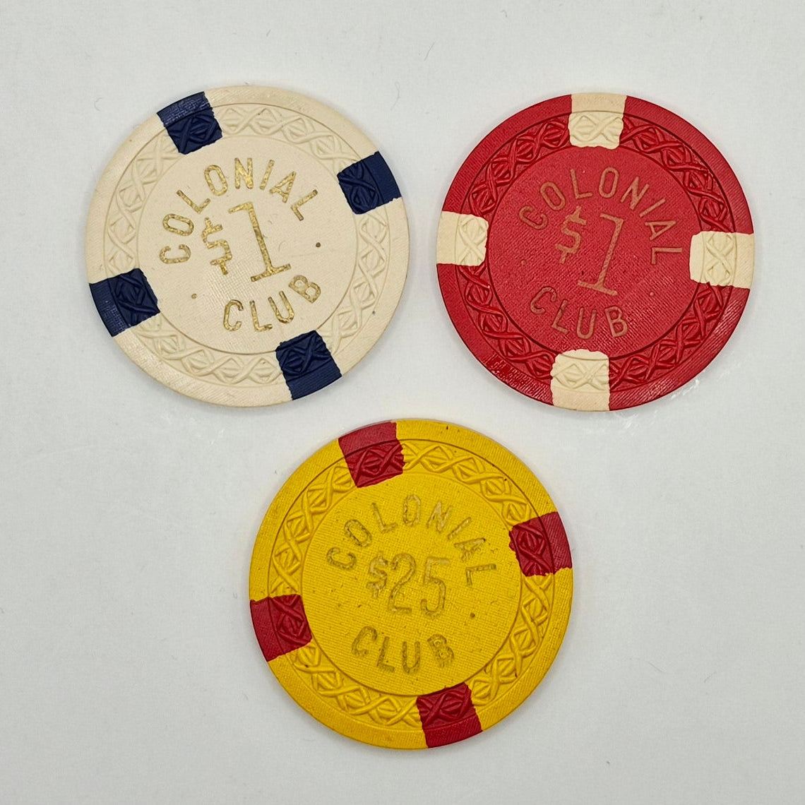 Colonial Club Chicago Illinois 3 Chip Bundle