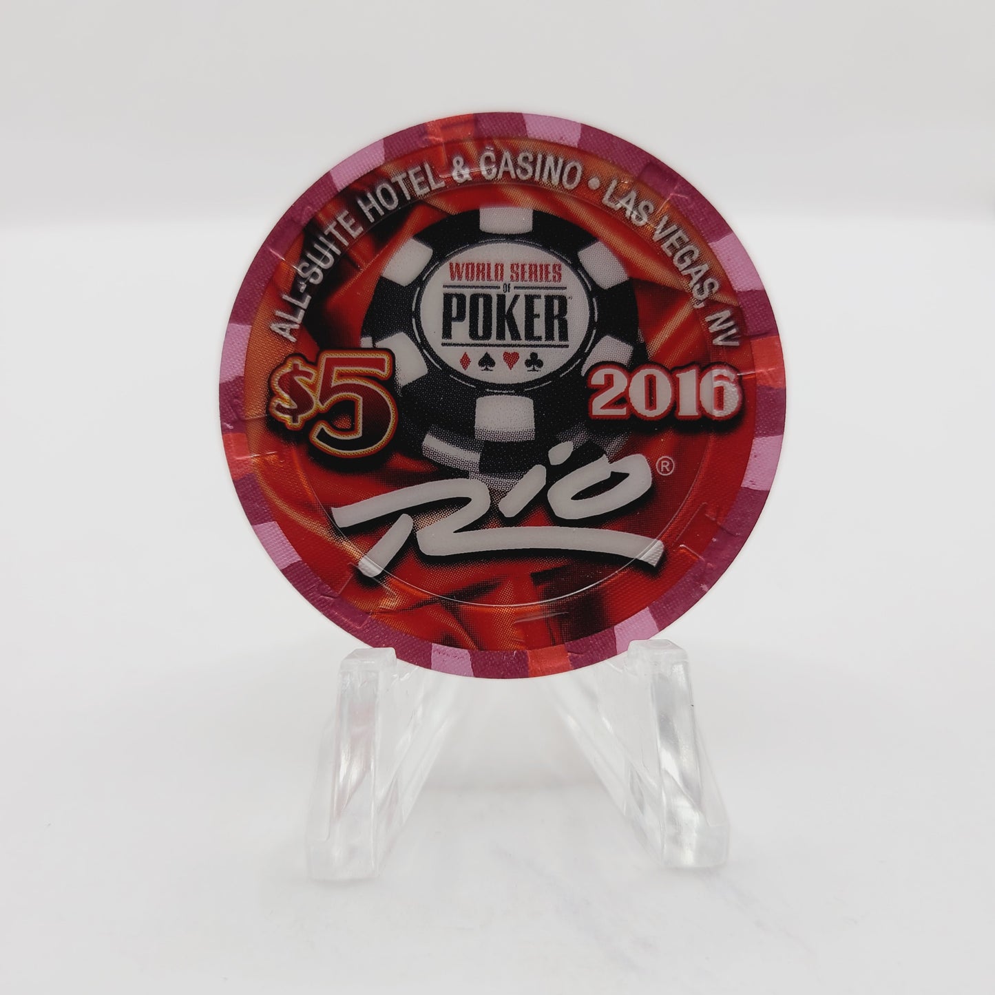 Rio Hotel Casino Las Vegas Nevada 2016 WSOP "Hart Royal" $5 Casino Chip  D2396 LTD 2500