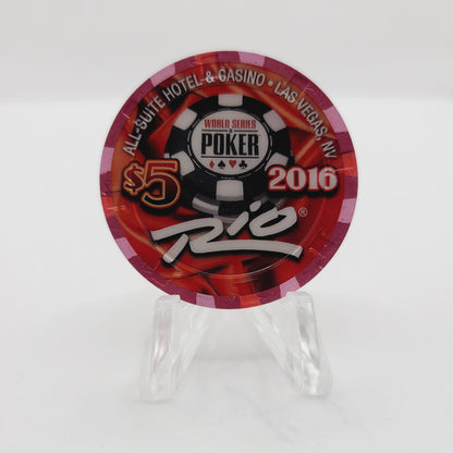 Rio Hotel Casino Las Vegas Nevada 2016 WSOP "Hart Royal" $5 Casino Chip  D2396 LTD 2500