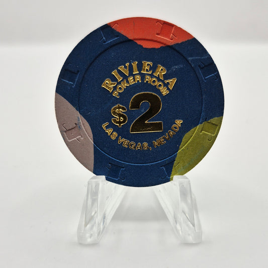 Riviera Hotel Casino Las Vegas Nevada 2007 Poker Room $2 Casino Chip E8318