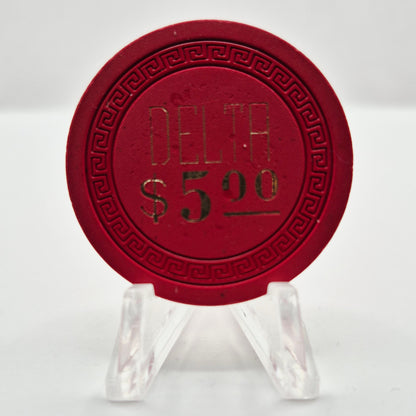 Delta "Club" Saloon Virginia City Nevada 1958 $5 Casino Chip N0252