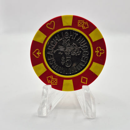 Searchlight Nugget Casino Searchlight Nevada 1980 $5 Casino Chip N2135