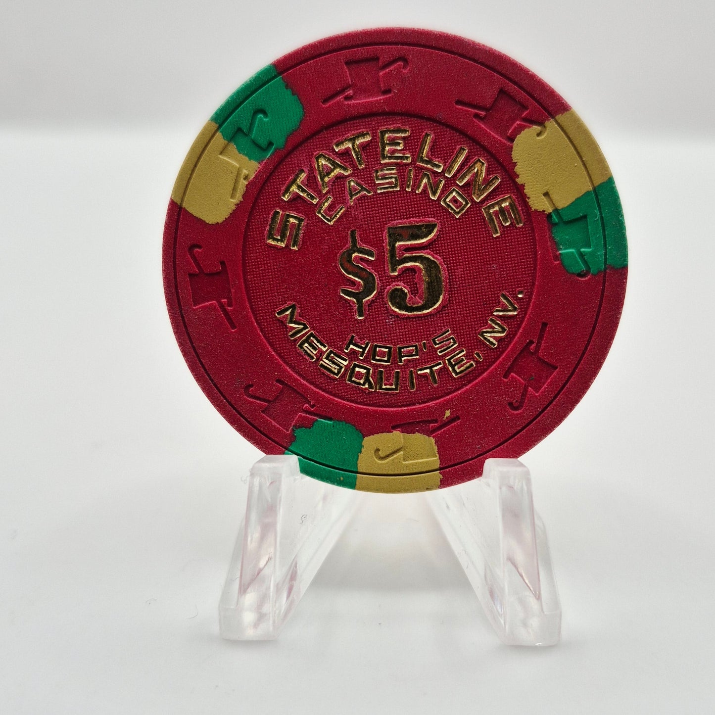 Stateline Motel Casino Mesquite Nevada 1982 $5 Casino Chip N7849
