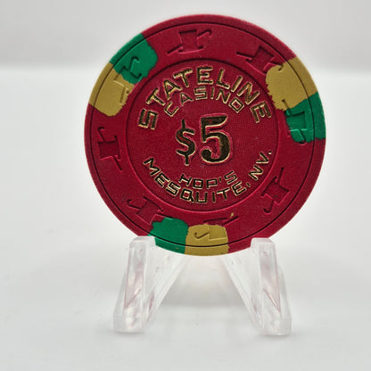 Stateline Motel Casino Mesquite Nevada 1982 $5 Casino Chip N7849