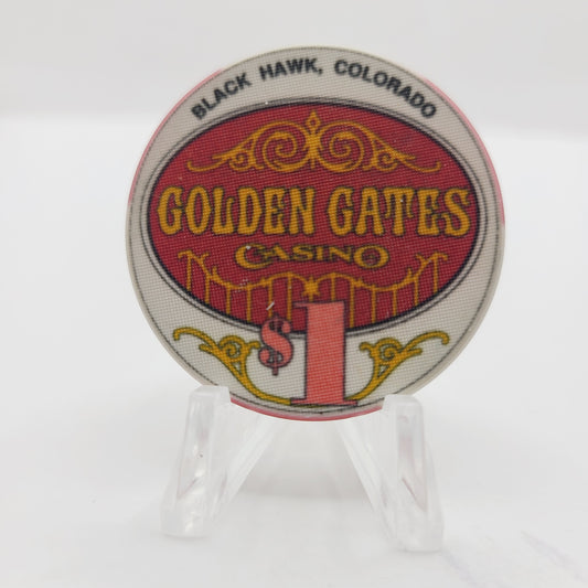 Golden gates Casino Poker Parlor Black Hawk Colorado 1992 $1 Casino Chip